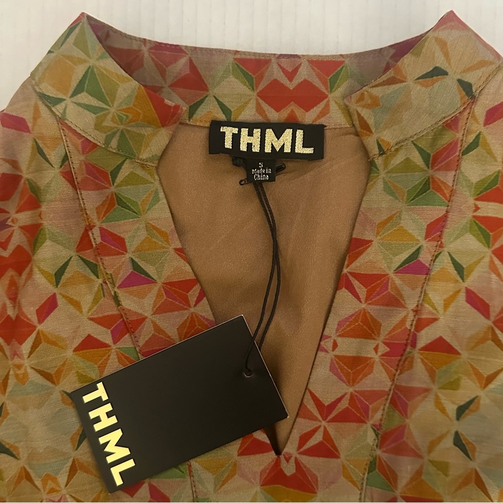 THML Lindsey Puff Sleeve Dress With Pockets Size Small NEW - Picture 6 of 10